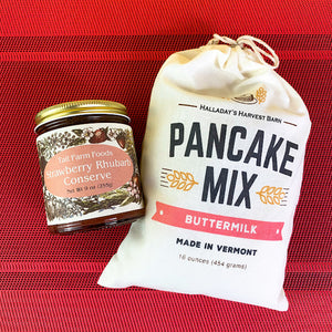 Pancake Mix with Strawberry Rhubarb Conserve