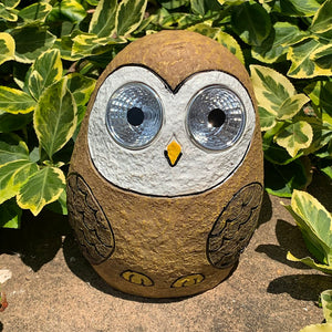 Garden Owl with Solar Eyes