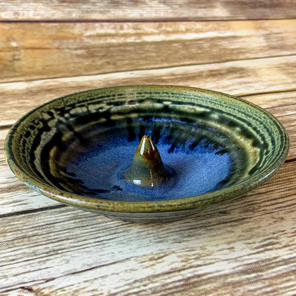 Pottery Omelet Dish-Smoky Blue Glaze